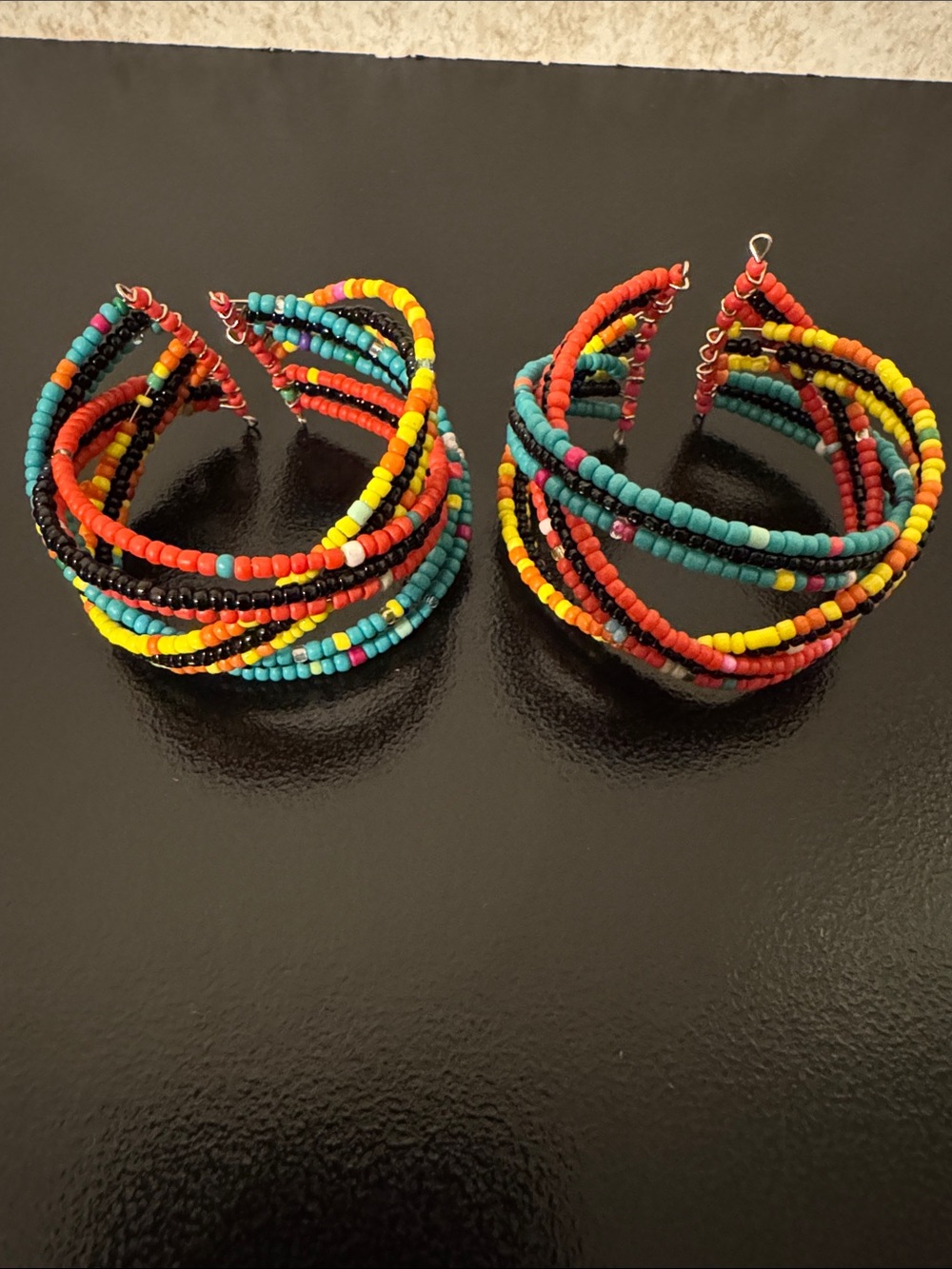 Multicolor Beaded Hoop bracelet